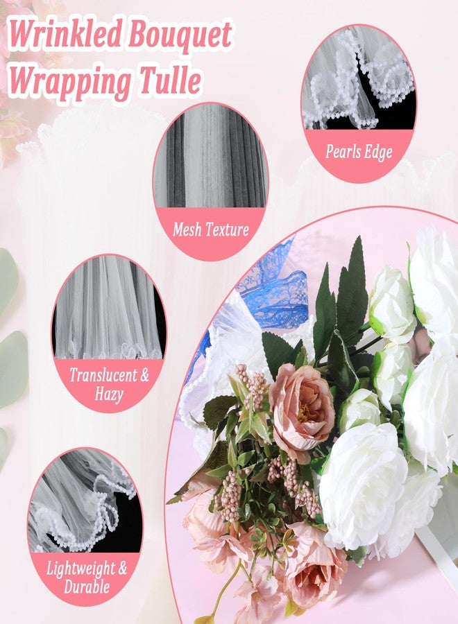 Quilax 4.16 Yards flower Bouquet Wrapping Paper, Pearl Edge Flower Wrapping Paper, Wrinkled Translucent Floral Papers for Wedding Christmas DIY Crafts Gift Packaging Bouquet Accessories - Image 5